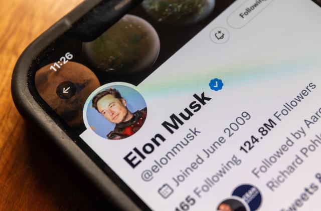 GLASTONBURY, UNITED KINGDOM - JANUARY 07: In this photo illustration the Elon Musk's Twitter page is displayed on a smartphone screen on January 07, 2023 in Glastonbury, England. Based in San Francisco, California, Twitter was created March 2006. In October 2022, entrepreneur Elon Musk acquired Twitter for a reported US$44 billion, gaining control of the platform. On December 20, 2022, after numerous controversies Musk announced he would step down as CEO once a replacement had been found. (Photo by Matt Cardy/Getty Images)