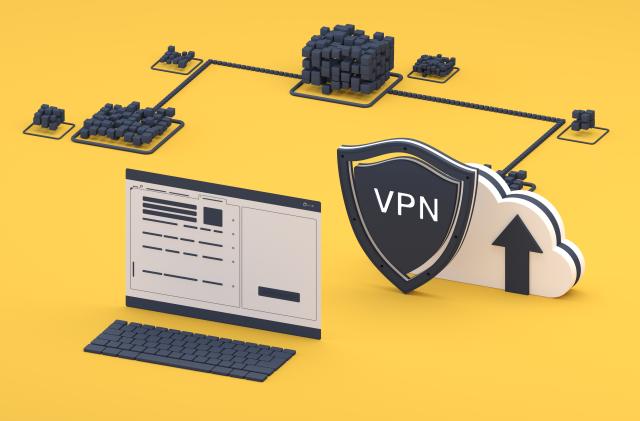 Conceptual image representing digital software VPN computing technology