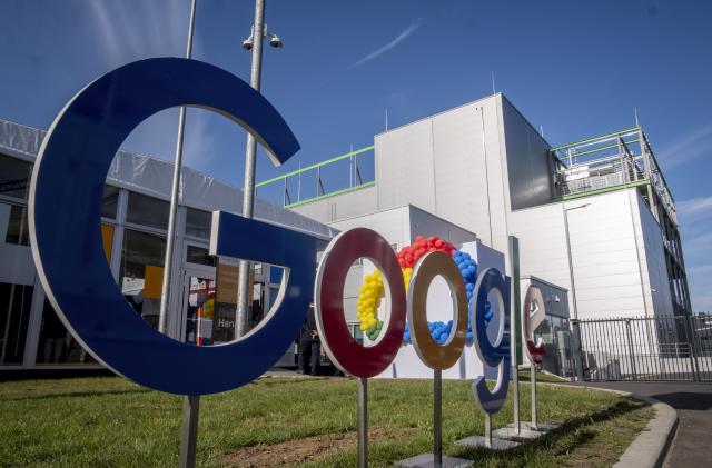 Google's first own datacenter in Germany is pictured during its inauguration in Hanau near Frankfurt, Germany, Friday, Oct. 6, 2023. (AP Photo/Michael Probst)