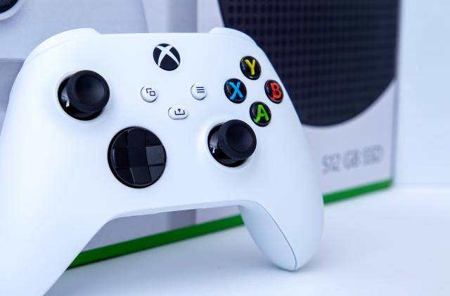 São Paulo, Brazil - 03, 2022:  White controller of new video game console Xbox Series S. On white background.