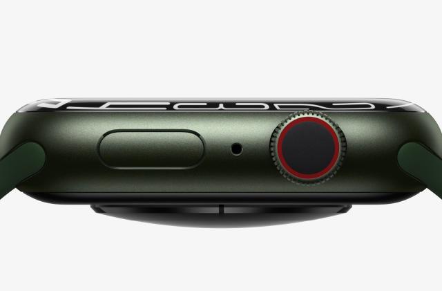 The Apple Watch Series 7 in green.