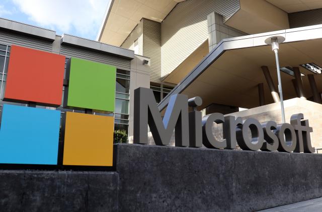 REDMOND, UNITED STATES - 2021/01/25: Microsoft logo seen at their building in Redmond.
Microsoft will publish fiscal year 2021 second-quarter financial results on January 26. (Photo by Toby Scott/SOPA Images/LightRocket via Getty Images)