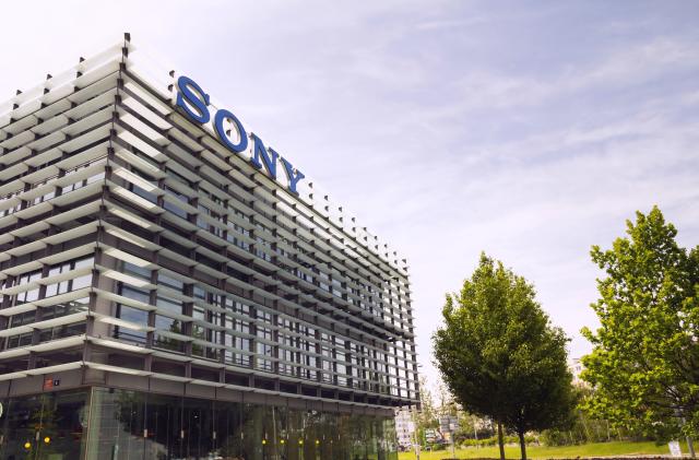 Prague, Czech republic - May 22, 2017: Sony company logo on headquarters building on May 17, 2017 in Prague, Czech republic. Sony chief executive outlines long-term profit strategy after closing in on its highest profit in two decades.