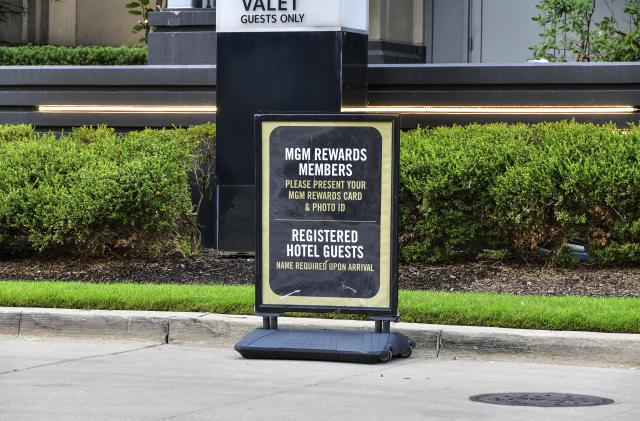 DETROIT, MI - SEPTEMBER 17: Exterior view of the MGM Grand Detroit where various hotels of the chain in Las Vegas were victims of a hack causing widespread security and hotel operations were affected. Detroit, Michigan, September 17, 2023. Credit: DeeCee Carter/MediaPunch /IPX